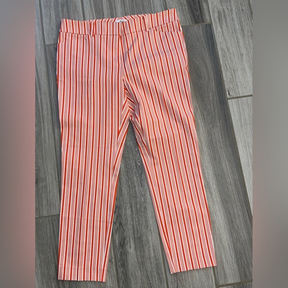 New York & Company Pants - Like New New York & Company size 10 orange and white striped capri pants no wear
